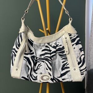 GUESS Elegant Zebra Print Shoulder Bag